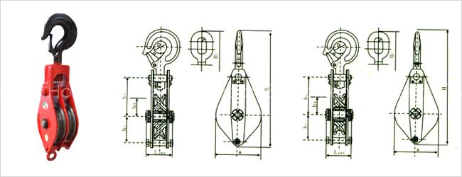 2-wheel block with open lifting bug