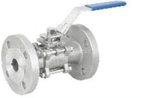 3pc stainless steel ball valve with flanged end
