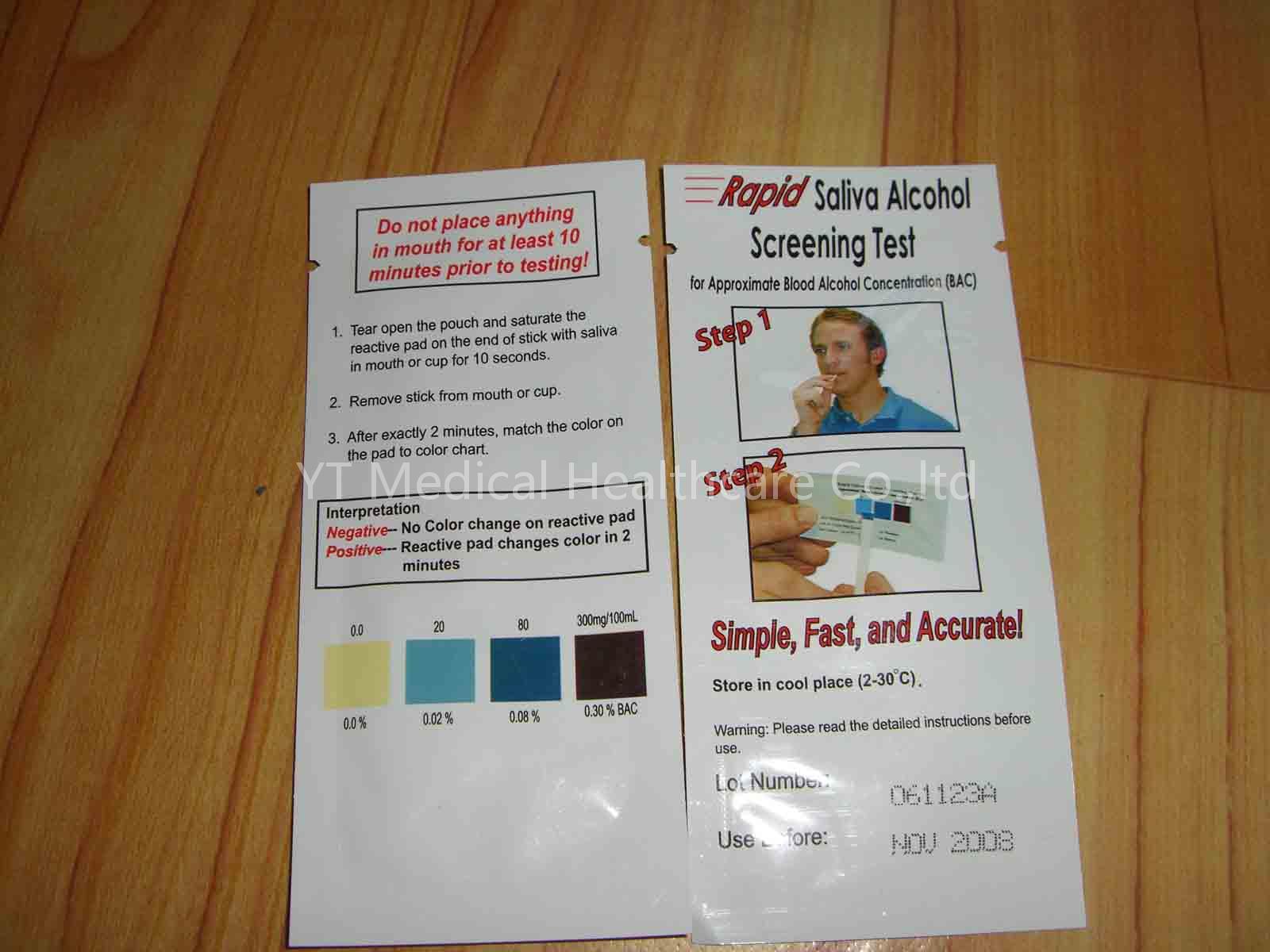 alcohol saliva strip