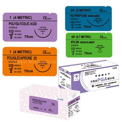 Suture with and without needle