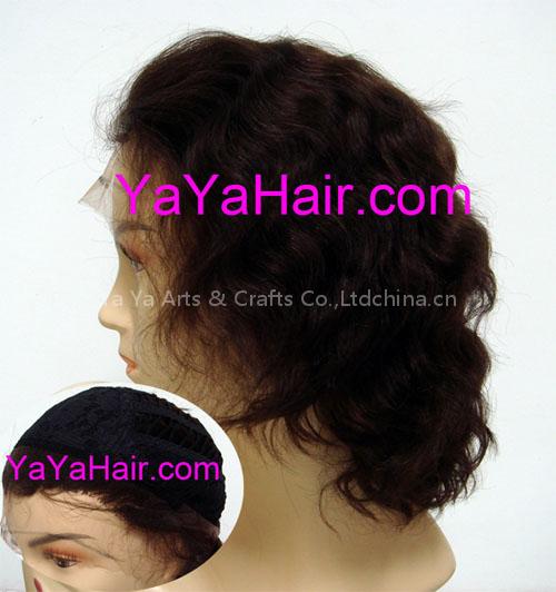 1.5" Hand Made Human Hair Lace Front Wig