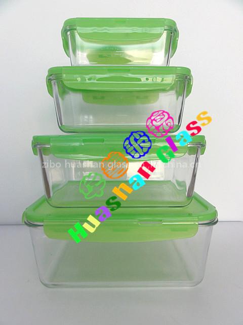 Retangle Borosilicate Glass food storage container