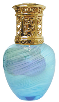 Taiwan Hand Blown Iridescent Blue Lamp