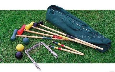 Wooden Garden Croquet Game- DLH90826-4