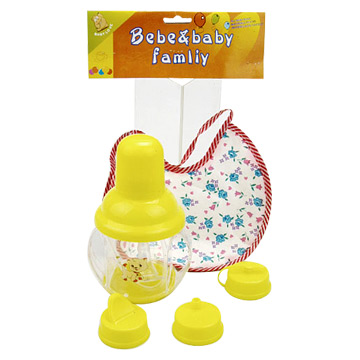 5 In 1 Baby Training Cup W/ Bib Set