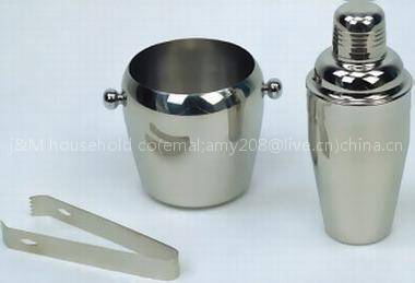 Bar set Ice bucket.Wine shaker, Wine flask, Cocktail Set, Bar compass, Bottle stopper, Wine bottle rack / holder, Wine bottle collar Wine opener BAR BUTLER