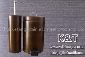 Stainless steel copper-plated toilet brush set