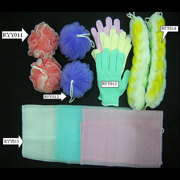 Bath Gloves, Bath Towel, Bath Sponge Mesh