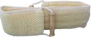 Lebanon Loofah - Natural Back Strap With Wooden Grip