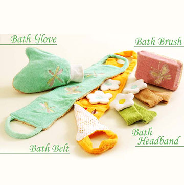 Bath Glove, Bath Belt, Bath Headband & Bath Brush