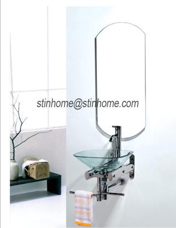 Glass bathroom furniture,Glass bath set,Glass bath mirror and sink