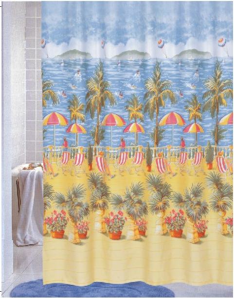 Hong Kong Printed PVC Shower Curtain With Hook Set