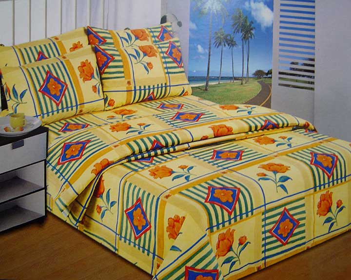 India Pure Cotton Double Bed Sheet With Two Pillow Covers