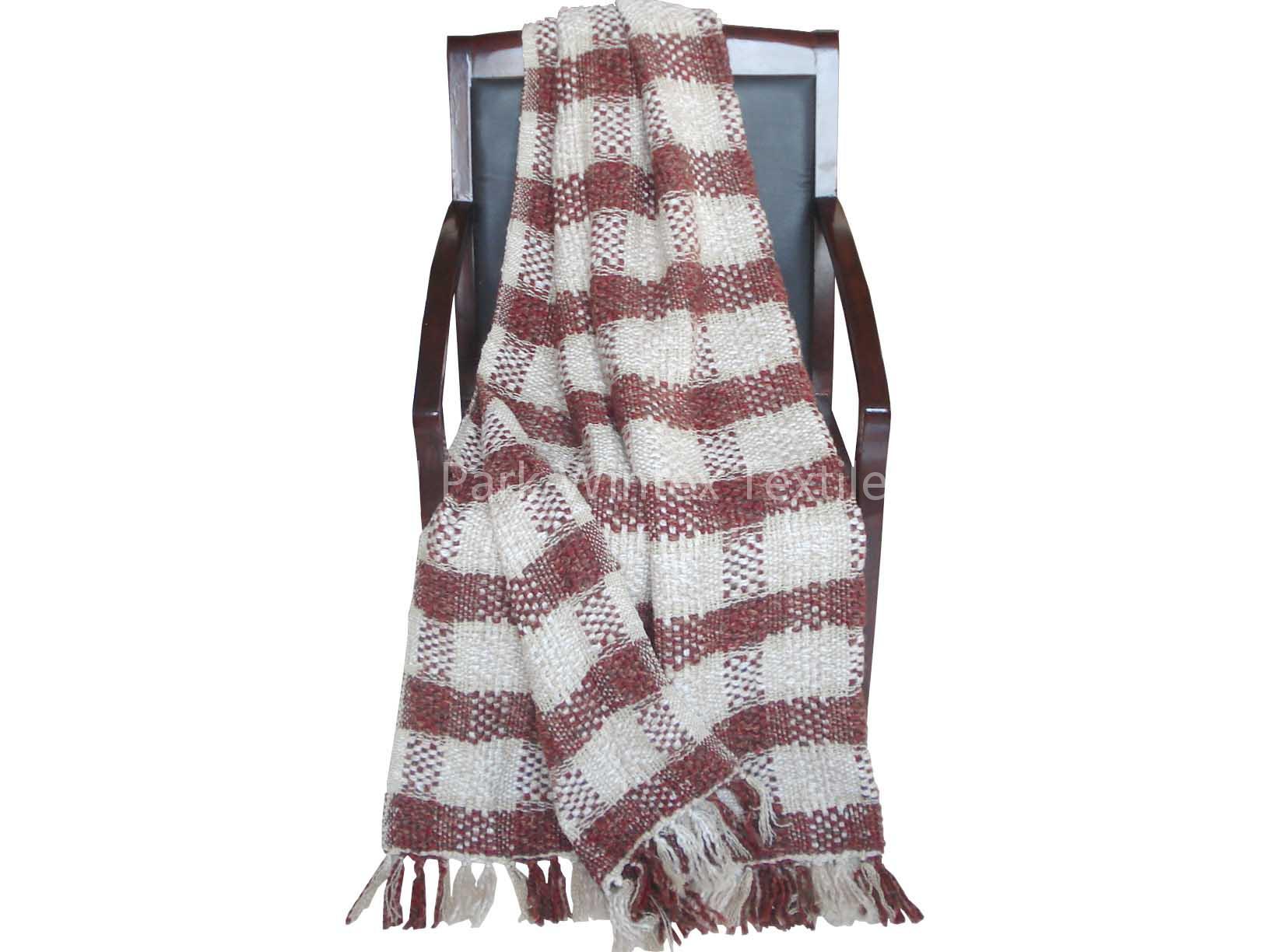 Fiber dyed acrylic throw/blanket