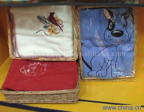 Embroidered Polar Fleece Blanket
