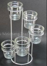 glass vase and glass candle holder