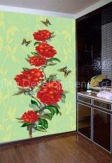 Wall Decoration Stickers Non-Woven Fabric 5JJ01-022S Flower Wall Paper
