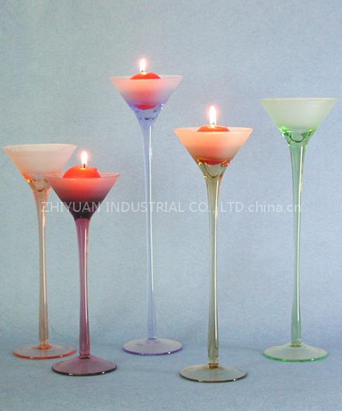 Glass candleholder, candlestick