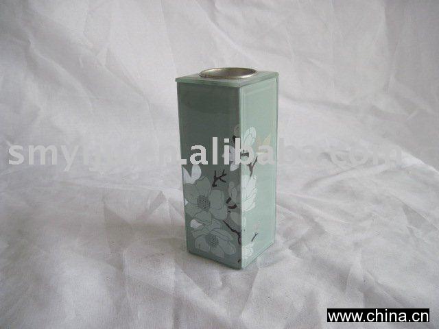 COLOURFUL GLASS CANDLE HOLDER