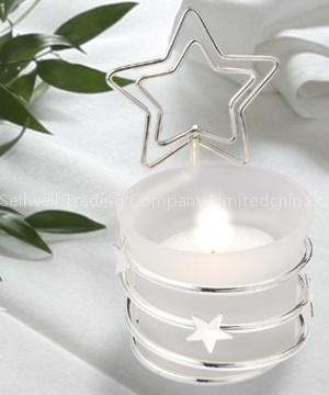 Star Design Candle Place Card Holder