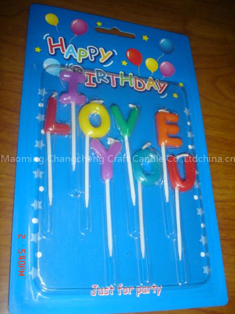 "I Love You"letter party candles