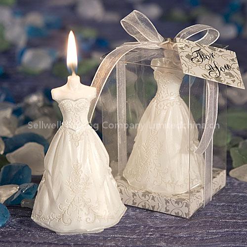 Elegant Wedding Gown Candle Favors