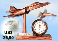 Thailand Wooden Airplane Clock