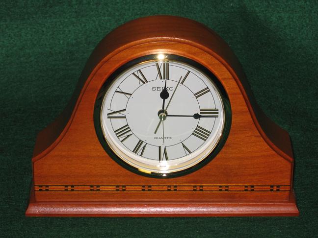 United States Seiko Mantle Clocks With Wood Inlay