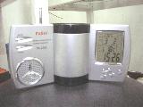 Hong Kong LCD Radio Clock with Calendar and Pencil Holder