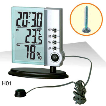 LCD Clock with Thermometer & Hygrometer