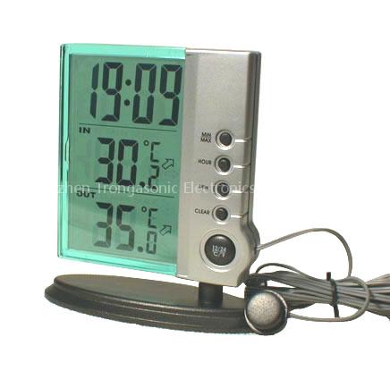 Indoor/Outdoor Thermometer Clock