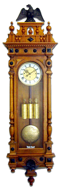 United States Vienna 3 Weight Grand Sonnerie Striking Regulator Wall Clock