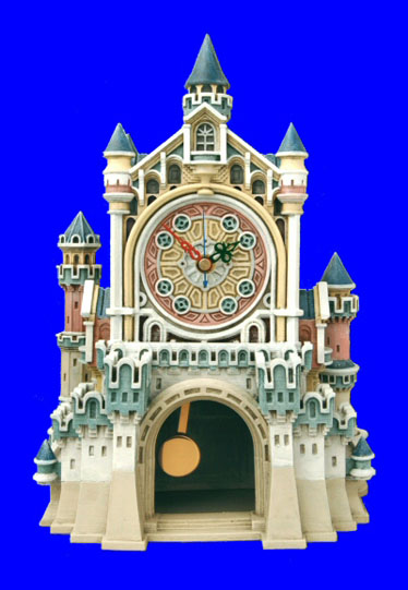 Hong Kong Polyresin Spain Castle Pendulum Clock