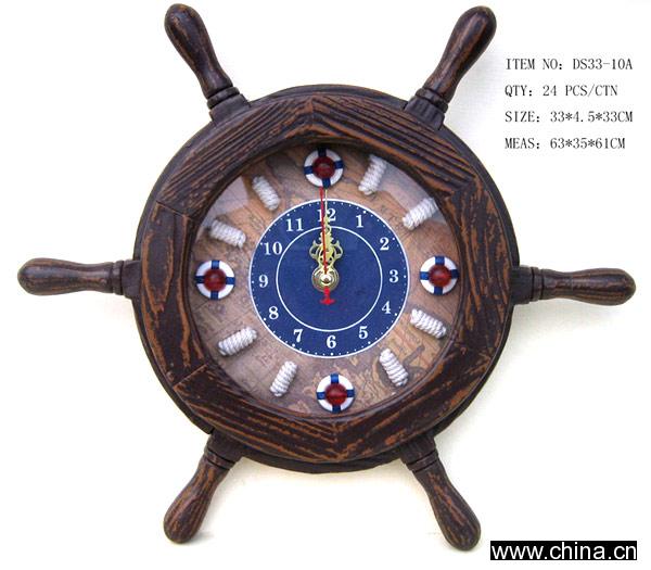 Wooden Nautical Wheel Clock