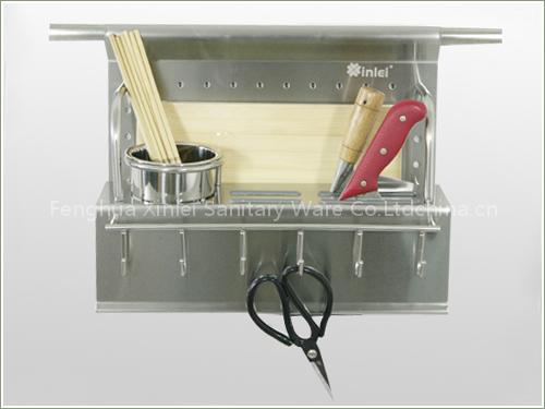 single layer choppingboard&cup holder with hooks