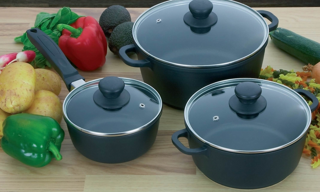 Cast aluminum cookware set;non stick aluminium pan