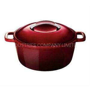 Round mini enameled cast iron casserole
