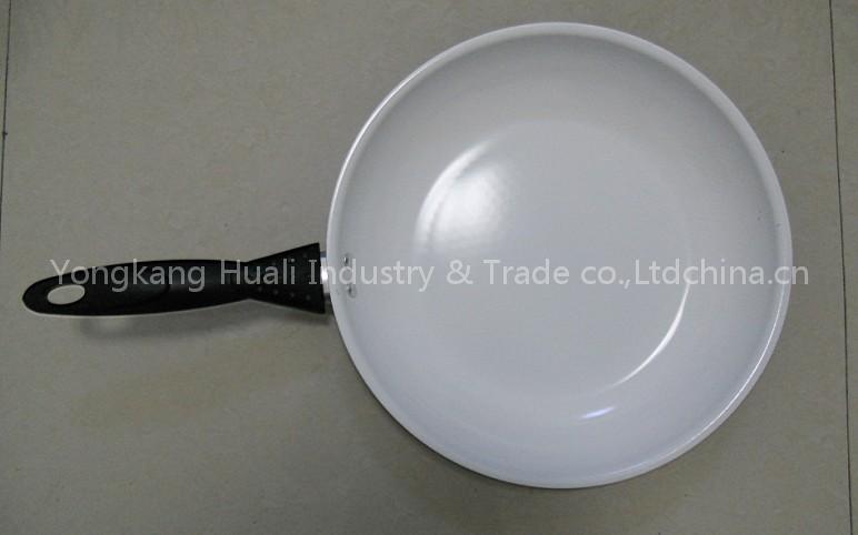 NON-STICK FRYING PAN[WHITE CERAMIC PAINTING INNER]
