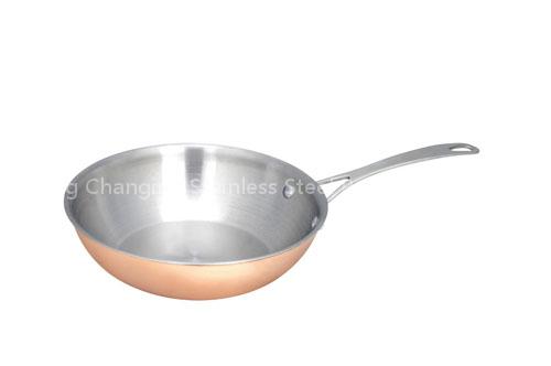 copper 3-ply frying pan