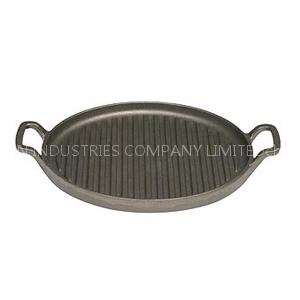 Round pre seasoned cast iron grill pan