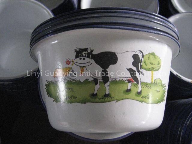 finger bowl with flat cover decorated