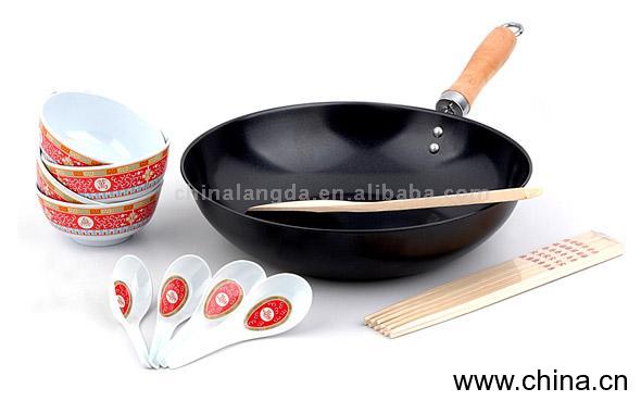 15pc Nonstick Wok Set
