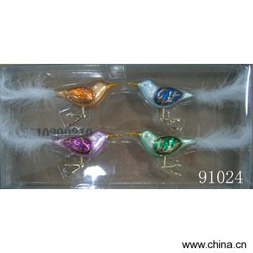 Glass Birds with Feather