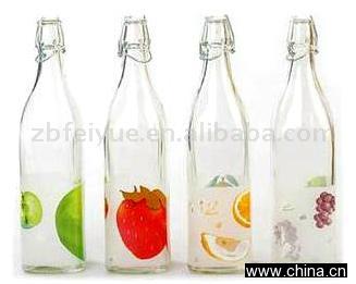 Glass Water Bottle with Decal