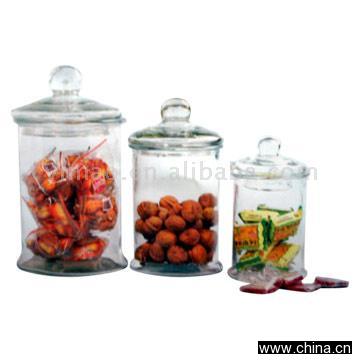 Glass Storage Jars with Glass Lids
