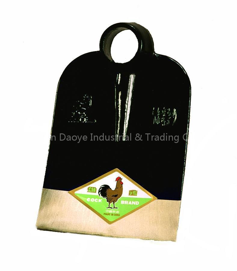 hoe, pick, fork and rake