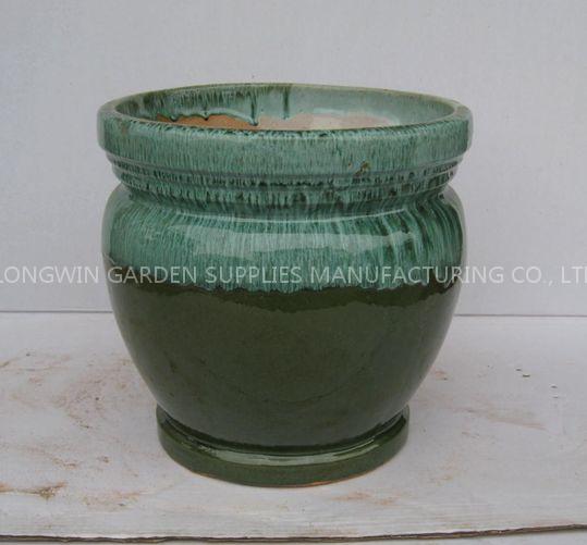 glazed flower pots