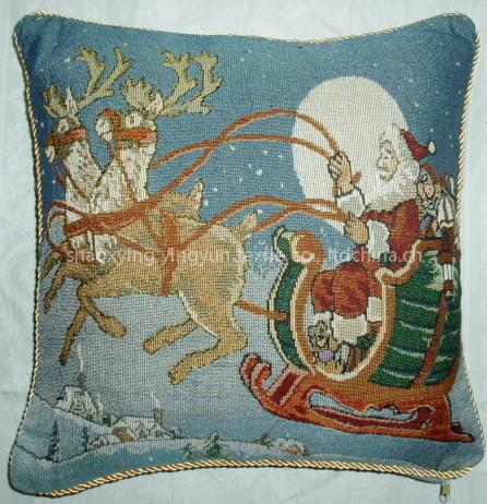 tapestry christmas cushion, jacquard cushion, throw pillow