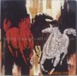 Lacquer Painting-Horses