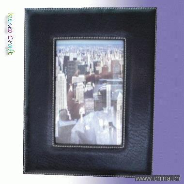 Leather Cover Wooden Photo Frame